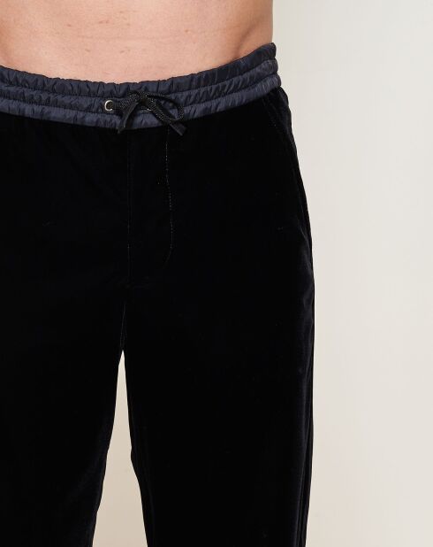 Pantalon coupe droite en velours noir