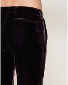 Pantalon coupe droite en Velours uni violet