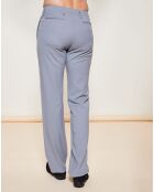 Pantalon coupe droite fluide en Laine mélangée  gris