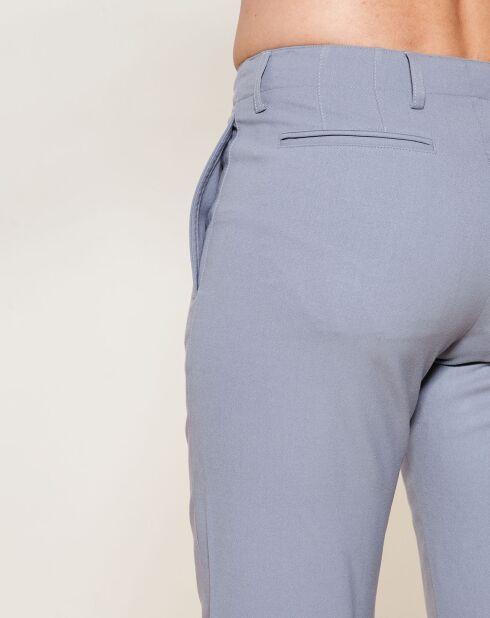 Pantalon coupe droite fluide en Laine mélangée  gris