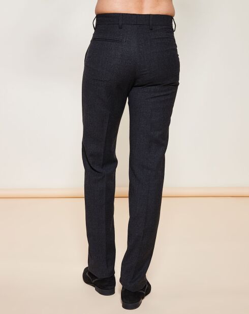 Pantalon coupe droite 100% Laine Vierge gris foncé