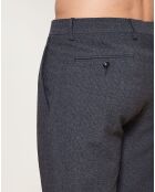 Pantalon coupe droite texturé en Laine mélangée  gris foncé