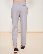 Pantalon style Casual 100% Laine vierge gris clair
