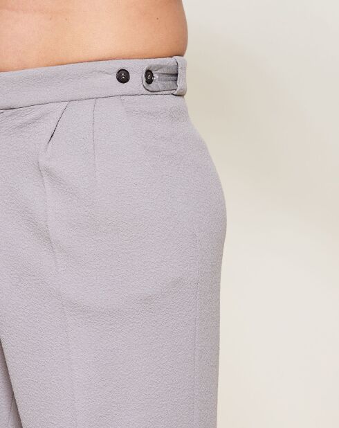 Pantalon style Casual 100% Laine vierge gris clair