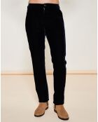 Pantalon coupe droite en Velours uni marine