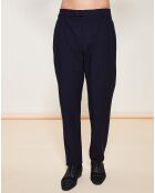 Pantalon coupe droite uni marine