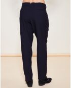 Pantalon coupe droite uni marine