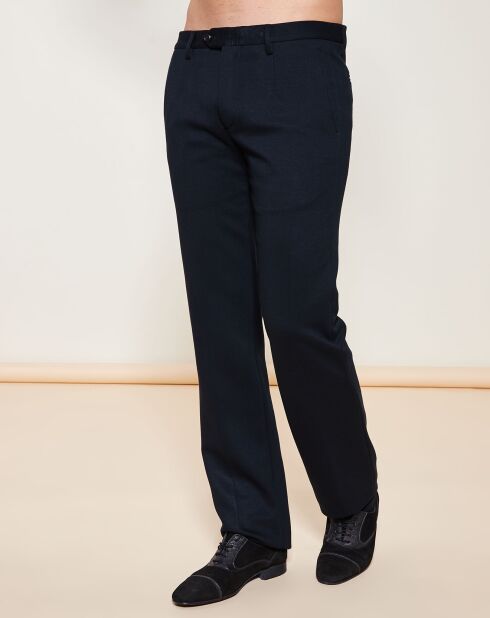 Pantalon version Casual coupe évasée marine