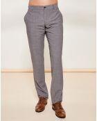 Pantalon texturé en Laine Vierge mélangée gris