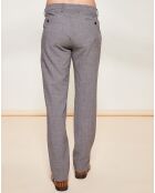 Pantalon texturé en Laine Vierge mélangée gris