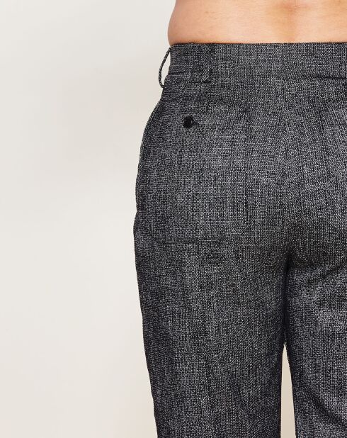 Pantalon façon saroual taille haute noir/blanc