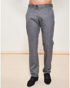 Pantalon coupe droite en Laine Vierge mélangée gris chiné