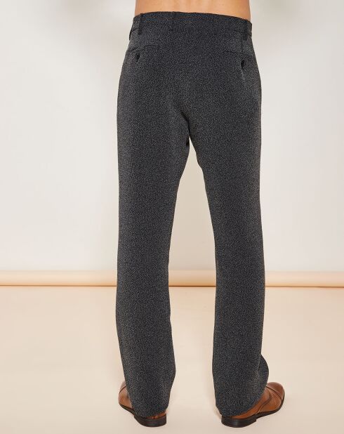 Pantalon coupe évasée chiné noir