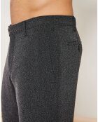 Pantalon coupe évasée chiné noir