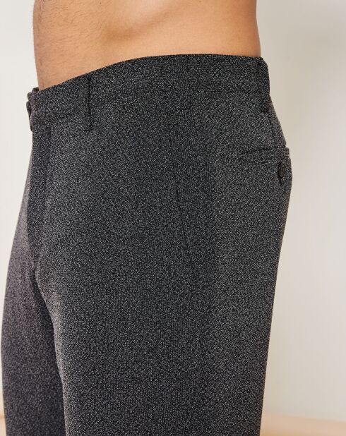 Pantalon coupe évasée chiné noir