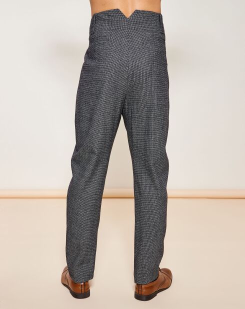 Pantalon façon saroual taille haute chiné gris foncé