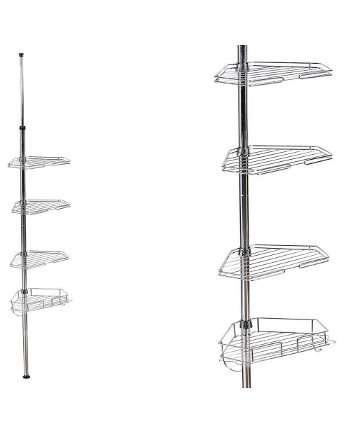 Étagère de douche extensible grise - 28.5x19 cm
