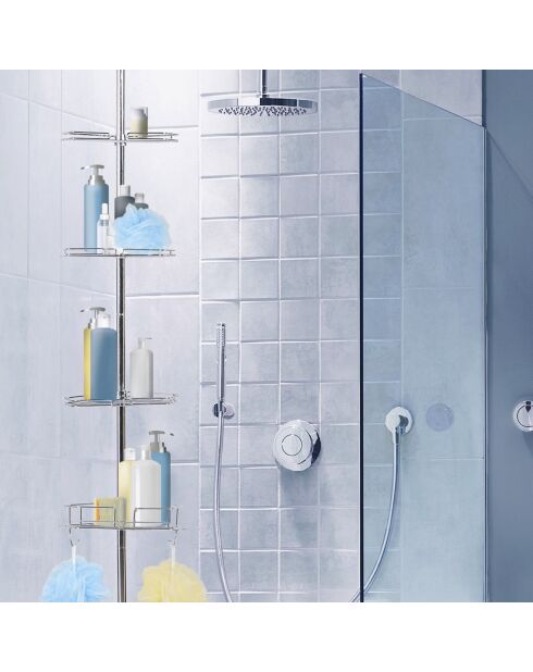 Étagère de douche extensible grise - 28.5x19 cm