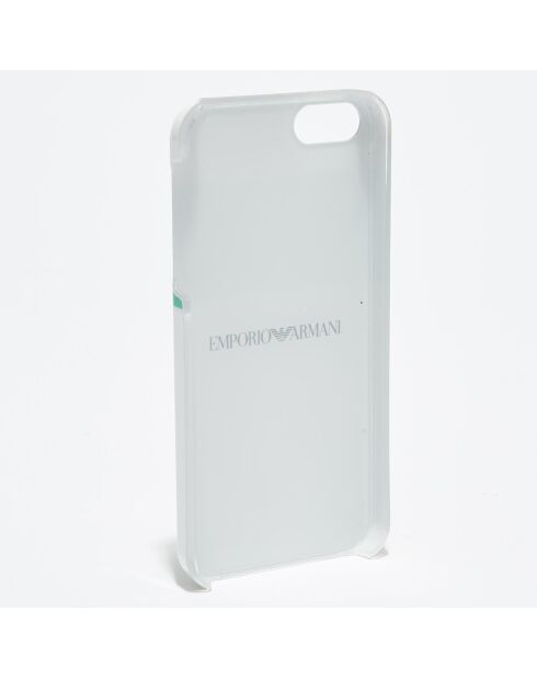 Coque IPhone 5 fantaisie blanc/vert