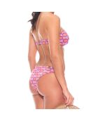 Alegria 2-teiliger Bandeau-Badeanzug mit Aufdruck in Lila/Rot