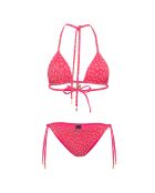Costume da bagno a triangolo in 2 pezzi con stampa rosa Je Te Plum