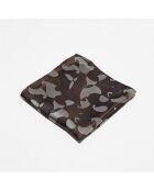 Pochette de Costume 100% Soie imprimé Army marron/gris