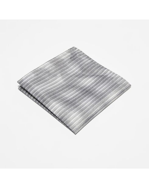 Pochette de Costume 100% Soie imprimé fantaisie gris