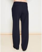 Pantalon coupe droite fluide marine