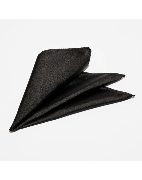 Pochette de Costume 100% Soie unie noire