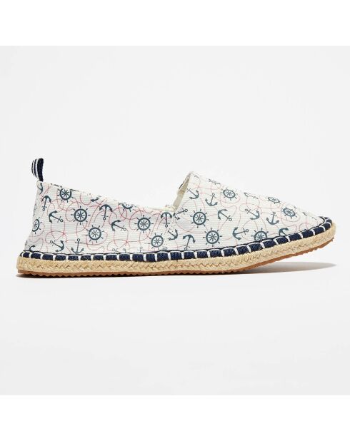 Blauw/witte espadrilles met Cicladi-patroon