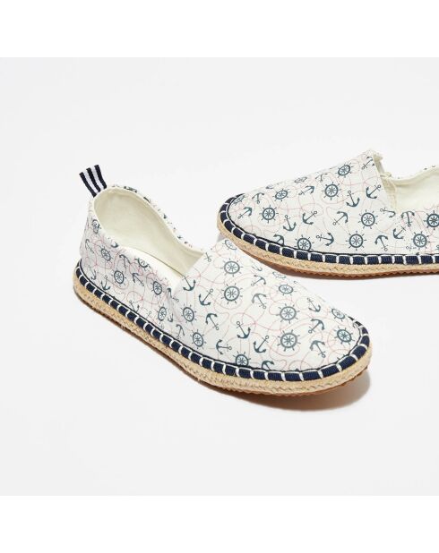 Blauw/witte espadrilles met Cicladi-patroon