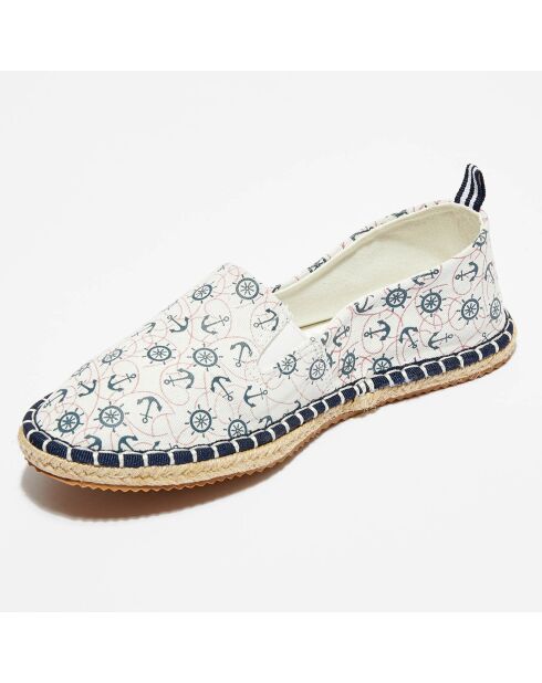 Blauw/witte espadrilles met Cicladi-patroon