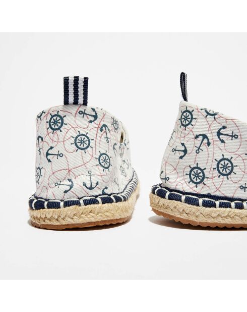 Blauw/witte espadrilles met Cicladi-patroon
