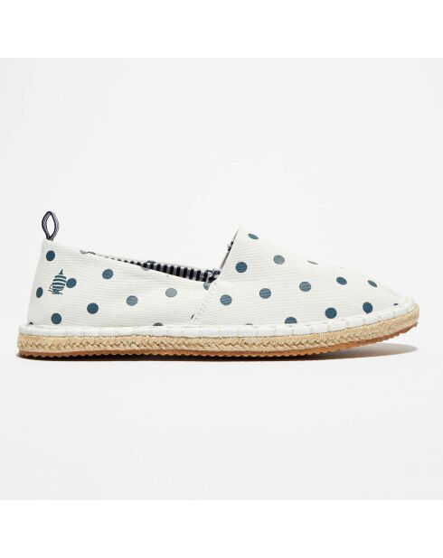 Espadrilles Cicladi à pois blanc/bleu marine