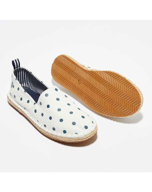 Espadrilles Cicladi à pois blanc/bleu marine