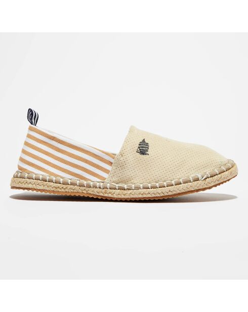 Espadrilles Cicladi rayures & velours sable