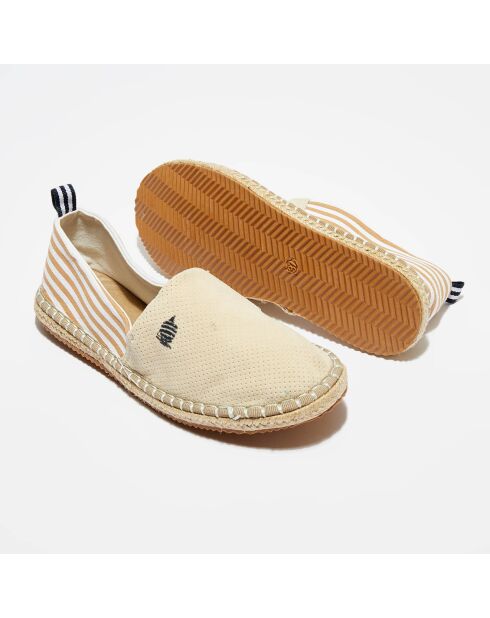 Espadrilles Cicladi rayures & velours sable