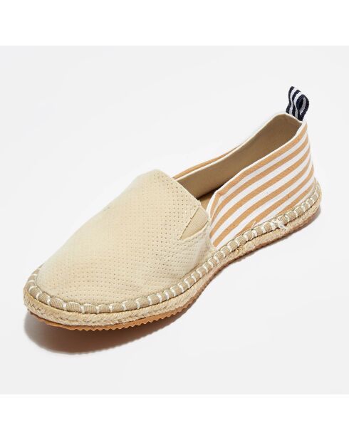 Espadrilles Cicladi rayures & velours sable
