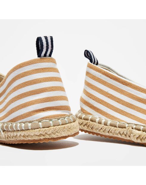 Espadrilles Cicladi rayures & velours sable