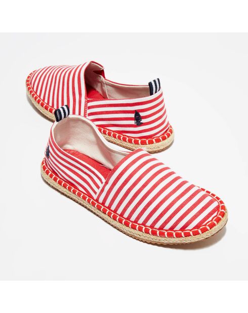 Espadrilles rayées Cicladi rouge/blanc
