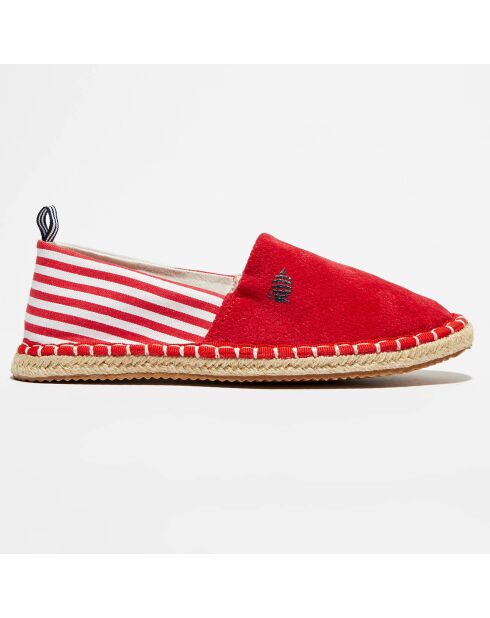 Espadrilles Cicladi rayures & velours rouges
