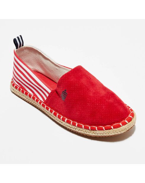Espadrilles Cicladi rayures & velours rouges