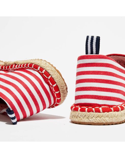 Espadrilles Cicladi rayures & velours rouges