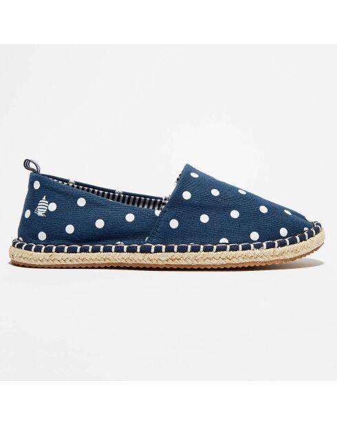 Espadrilles Cicladi à pois bleu marine/blanc
