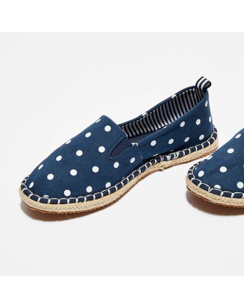 Espadrilles Cicladi à pois bleu marine/blanc