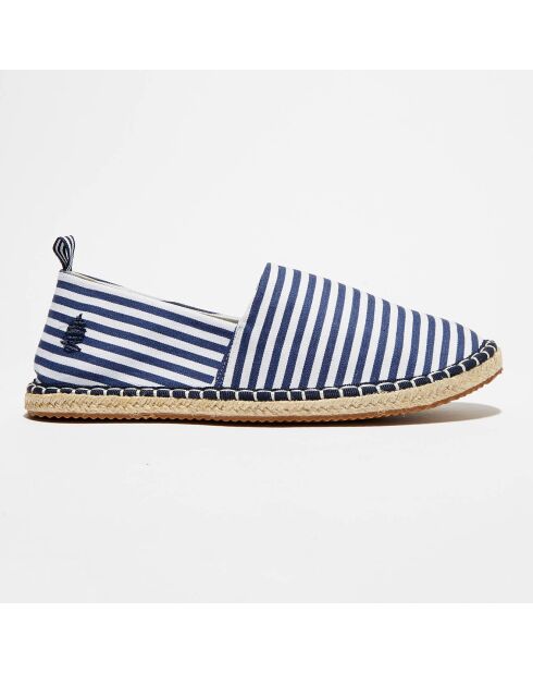 Espadrilles Cicladi rayées bleu marine/blanc