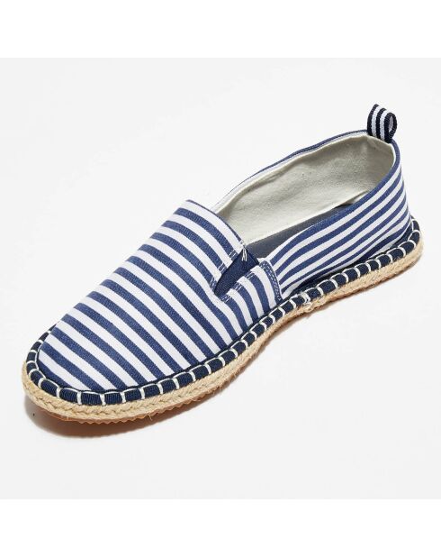 Espadrilles Cicladi rayées bleu marine/blanc