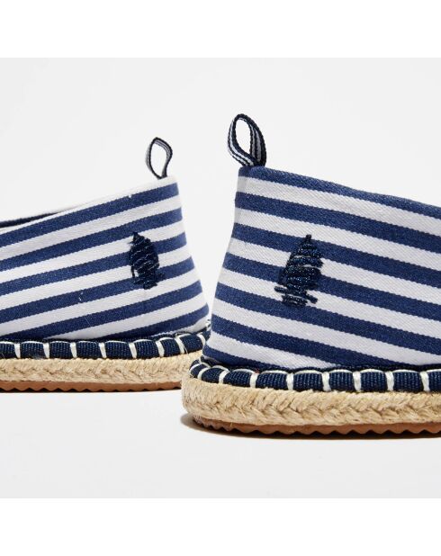Espadrilles Cicladi rayées bleu marine/blanc