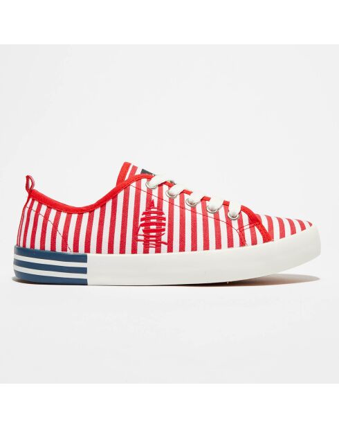 Baskets rayées Vento rouge/blanc