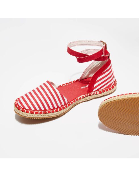 Espadrilles Cicladi rayées rouge/blanc